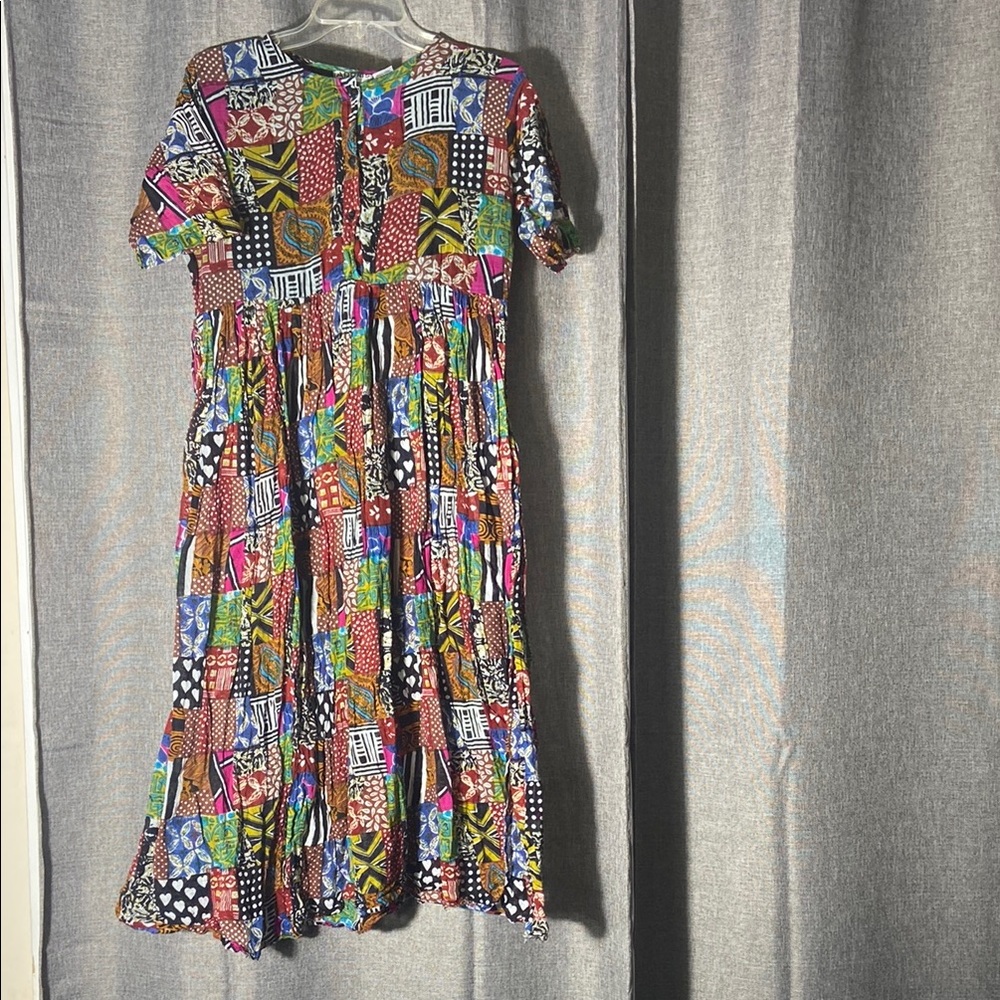 Colorful 100% cotton Patchwork Dress